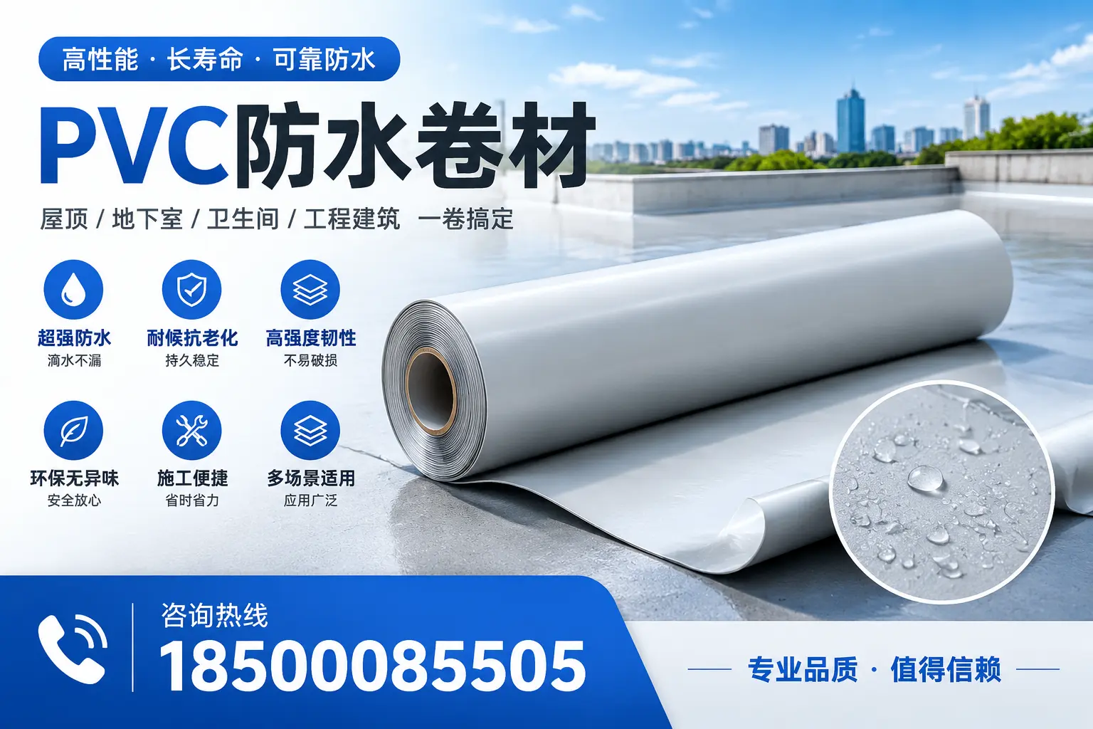 PVC防水卷材的防水效果评测,适合哈密的科学依据